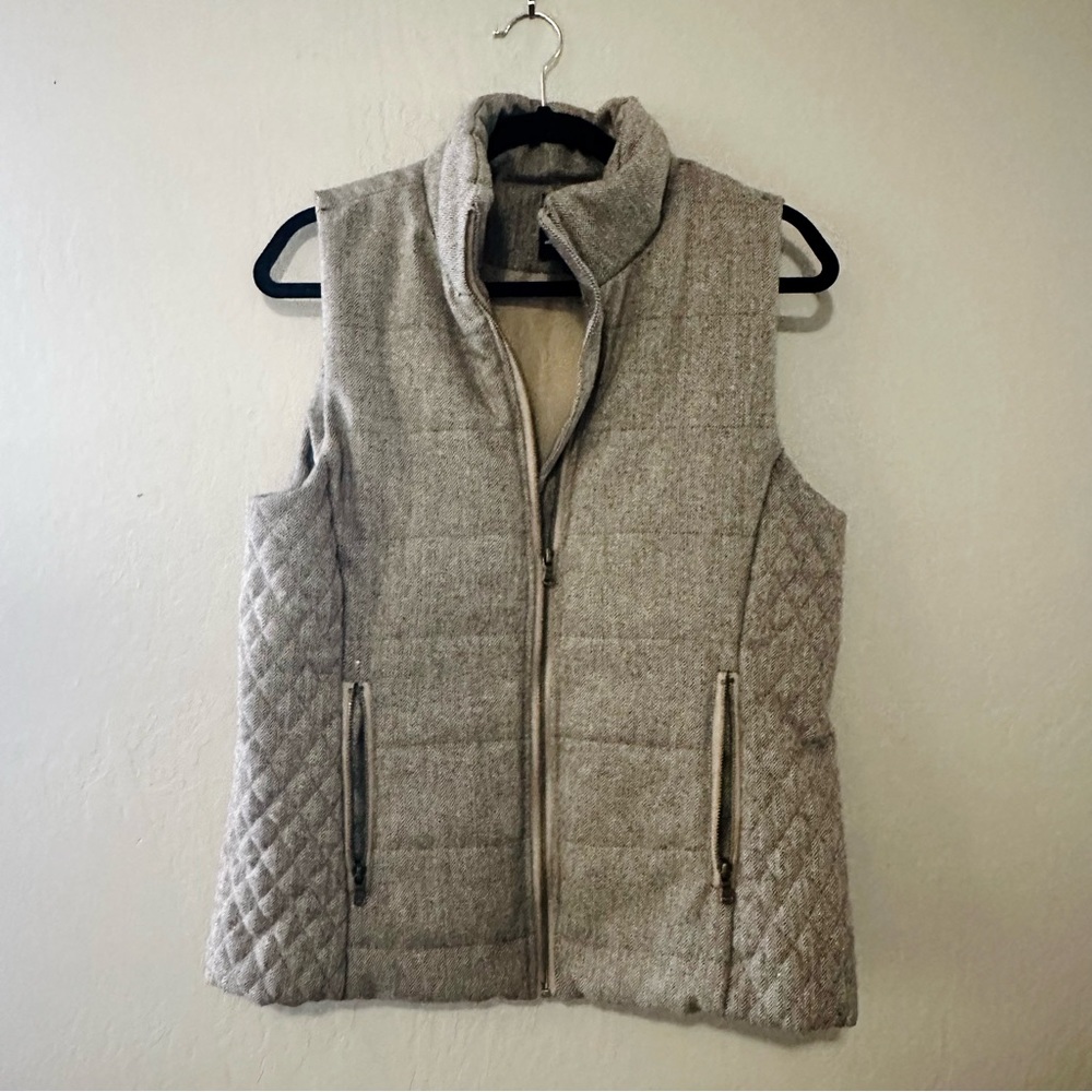 Tart Quilted Wool Vest - Size L - Tan